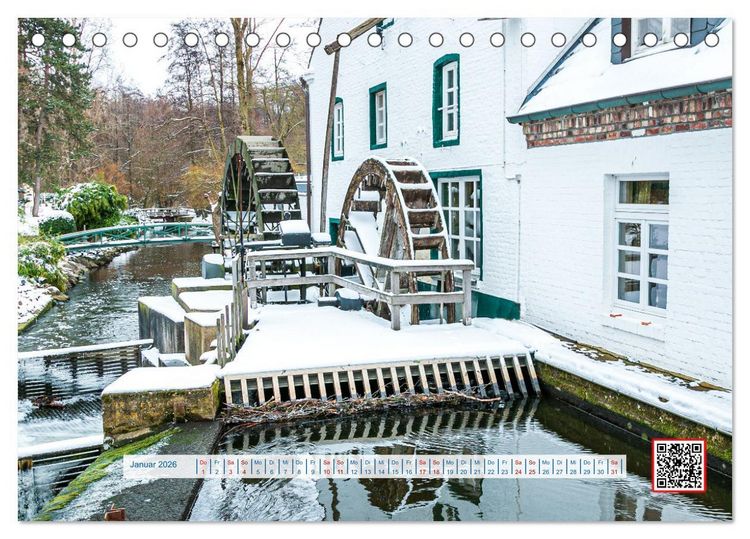 Produktbild: Wasserm&uuml;hlen Panorama Niederrhein Br&uuml;ggen-Wegberg (Tischkalender 2026 DIN A5 quer), CALVENDO Monatskalender