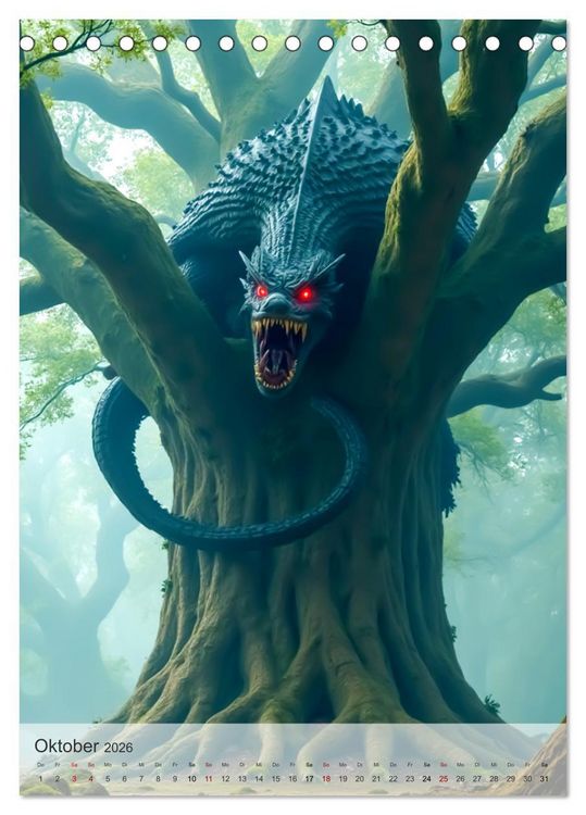 Produktbild: Nordische Mythologie - G&ouml;tter, Helden und Monster (Tischkalender 2026 DIN A5 hoch), CALVENDO Monatskalender