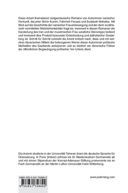 Produktbild: Die Weiblichkeitsbilder in der deutschsprachigen Erzaehlliteratur von Autorinnen iranischer Herkunft