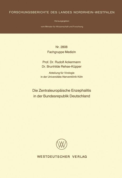 Bild vom Artikel Die Zentraleuropäische Enzephalitis in der Bundesrepublik Deutschland vom Autor Rudolf Ackermann