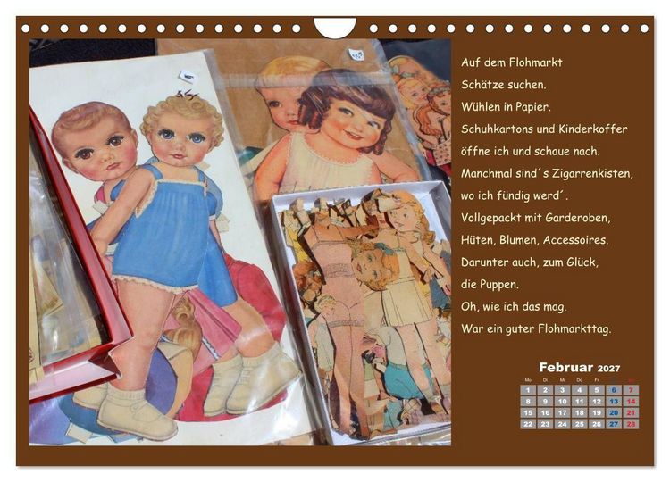 Produktbild: Papierpuppenpoesie (Wandkalender 2027 DIN A4 quer), CALVENDO Monatskalender