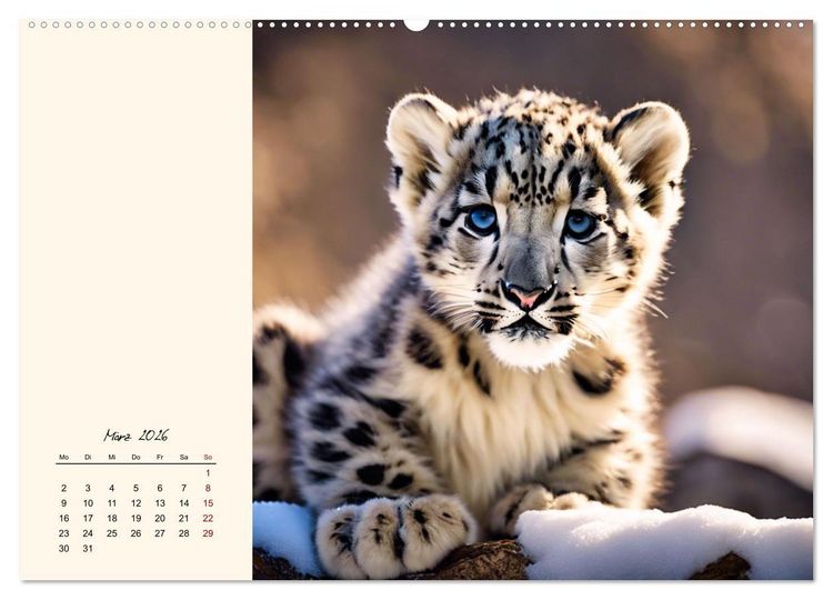 Produktbild: Im Reich der Schneeleoparden (Wandkalender 2026 DIN A2 quer), CALVENDO Monatskalender