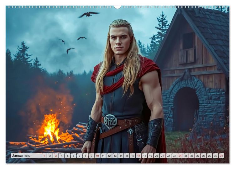 Produktbild: Germanische Mythen &ndash; Die Nibelungensage (hochwertiger Premium Wandkalender 2027 DIN A2 quer), Kunstdruck in Hochglanz