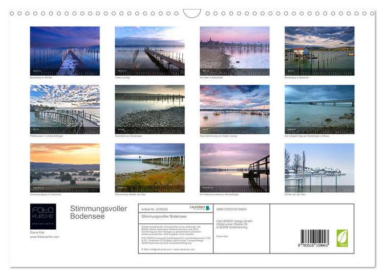 Produktbild: Stimmungsvoller Bodensee (Wandkalender 2026 DIN A3 quer), CALVENDO Monatskalender