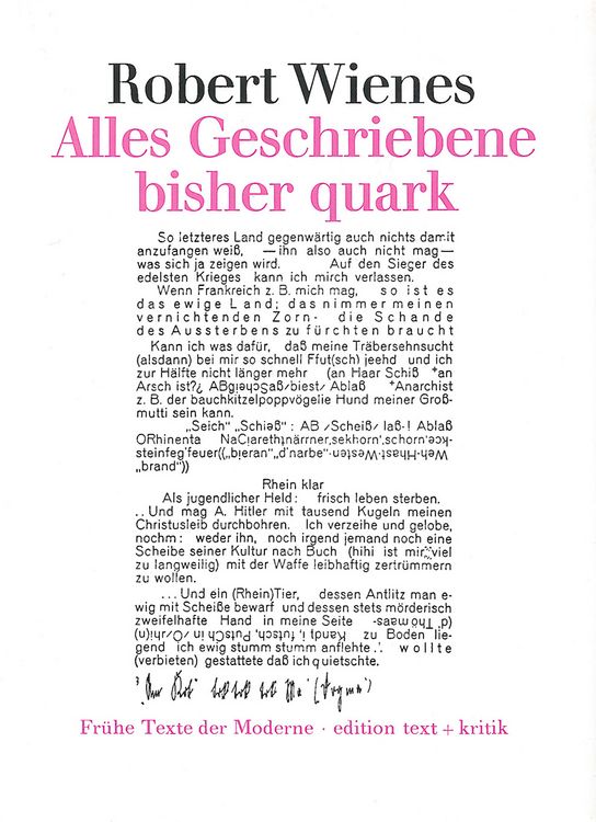 Produktbild: Alles Geschriebene bisher quark