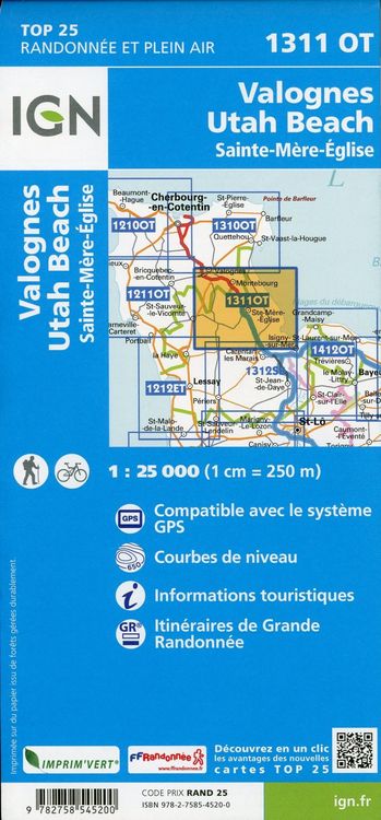 Produktbild: Valognes Utah Beach Sainte-M&egrave;re-Eglise 1:25 000