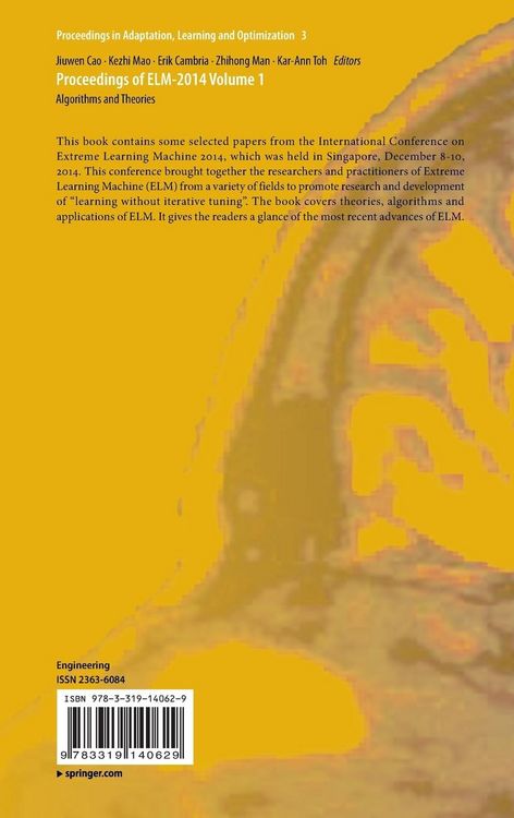 Produktbild: Proceedings of ELM-2014 Volume 1