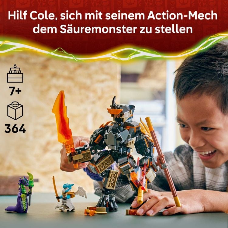 Produktbild: LEGO NINJAGO 71854 Coles Action-Mech und Drachen-Zane, Ninja Spielzeug