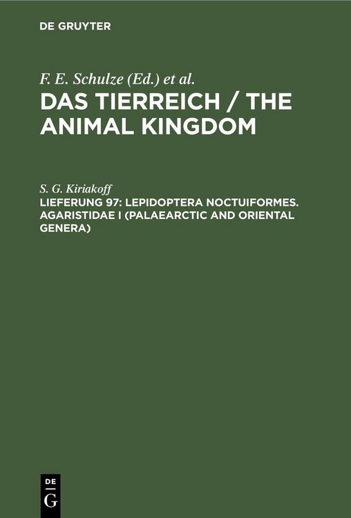 Produktbild: Lepidoptera Noctuiformes. Agaristidae I (Palaearctic and Oriental Genera)