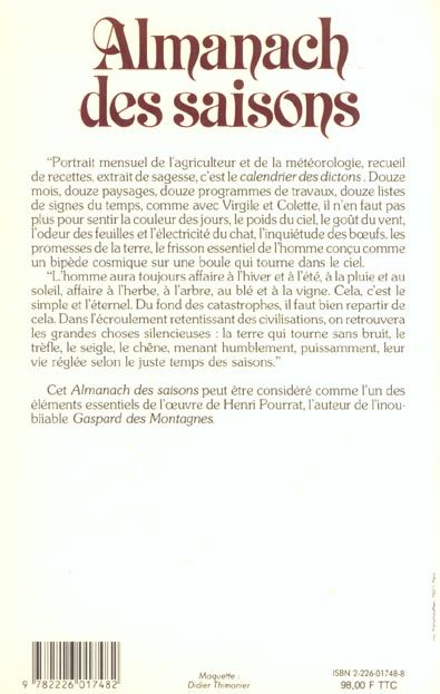 Produktbild: Fre-Almanach des Saisons (l)