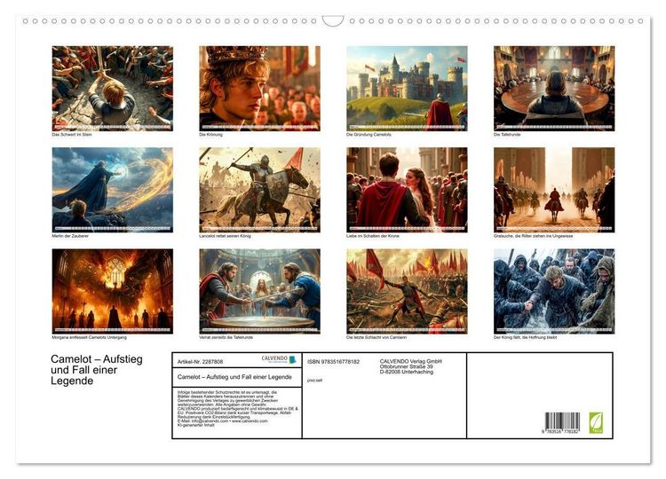 Produktbild: Camelot &ndash; Aufstieg und Fall einer Legende (Wandkalender 2027 DIN A2 quer), CALVENDO Monatskalender