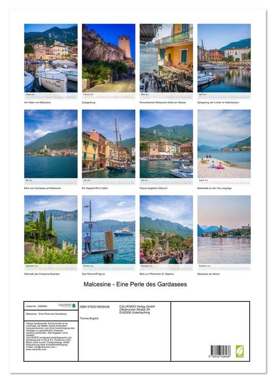 Produktbild: Malcesine - Eine Perle des Gardasees (Wandkalender 2026 DIN A2 hoch), CALVENDO Monatskalender