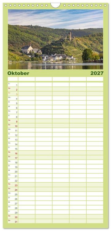 Produktbild: Familienplaner 2027 - Moselansichten mit 5 Spalten (Wandkalender, 21 x 45 cm) CALVENDO