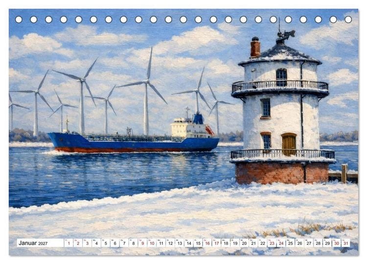 Produktbild: Leuchtt&uuml;rme an der Elbe - von Hamburg bis zur Elbm&uuml;ndung (Tischkalender 2027 DIN A5 quer), CALVENDO Monatskalender