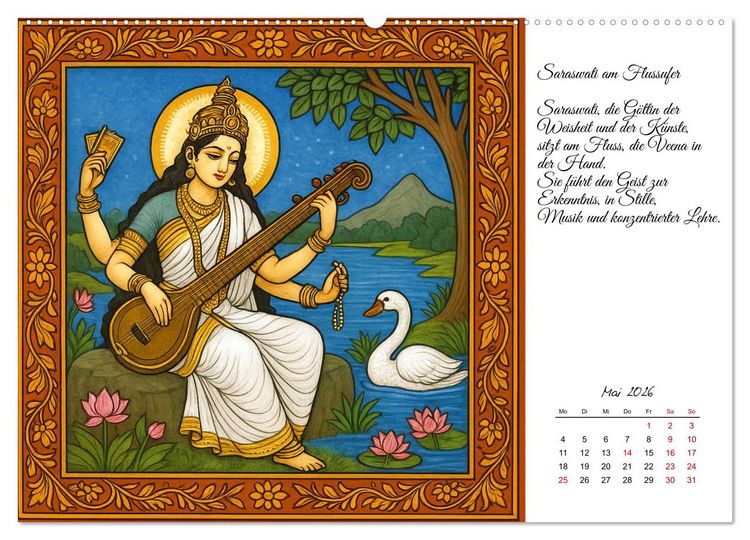 Produktbild: G&ouml;tterwelten des Hinduismus (hochwertiger Premium Wandkalender 2026 DIN A2 quer), Kunstdruck in Hochglanz