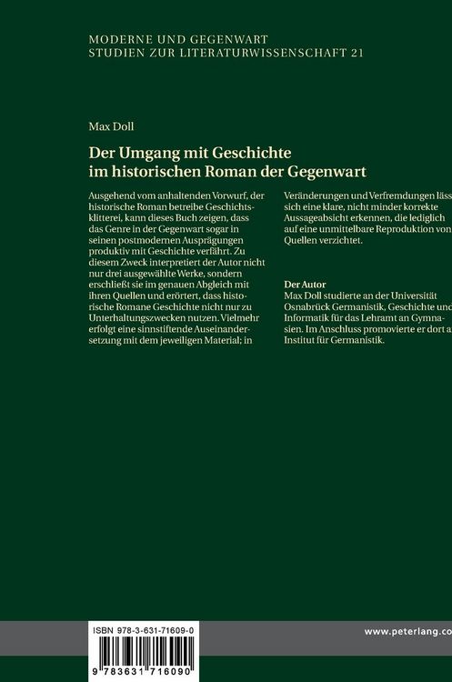 Produktbild: Der Umgang mit Geschichte im historischen Roman der Gegenwart