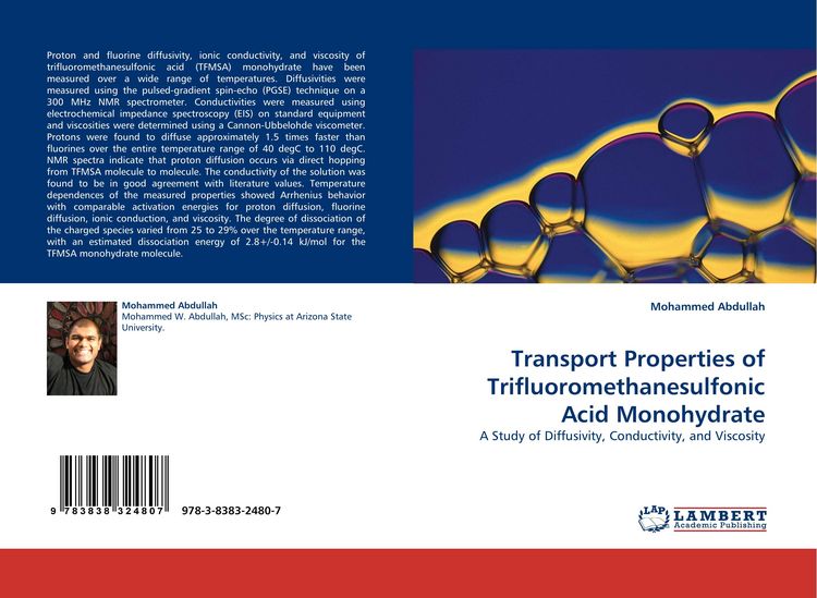 Produktbild: Transport Properties of Trifluoromethanesulfonic Acid Monohydrate