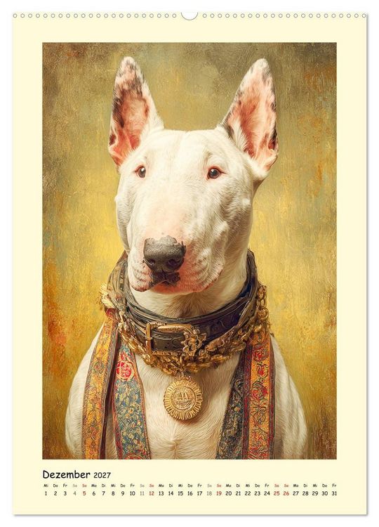 Produktbild: Gentlemen auf Pfoten. Der Bullterrier im k&uuml;nstlerischen Vintage-Stil (Wandkalender 2027 DIN A2 hoch), CALVENDO Monatskalender