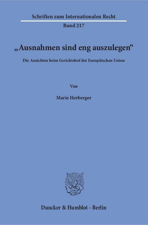 Produktbild: "Ausnahmen sind eng auszulegen".
