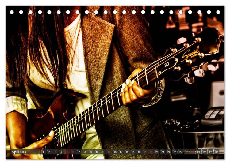 Produktbild: E-Gitarren - einfach cool (Tischkalender 2026 DIN A5 quer), CALVENDO Monatskalender