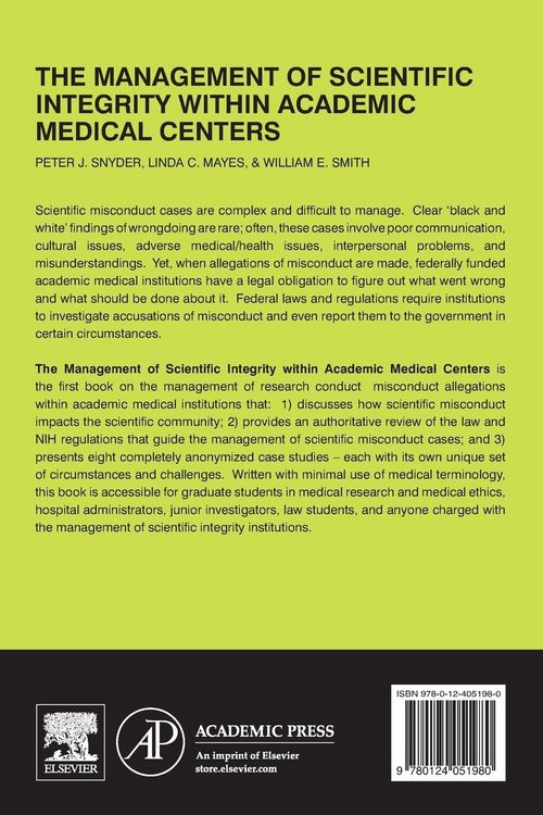 Produktbild: The Management of Scientific Integrity within Academic Medical Centers