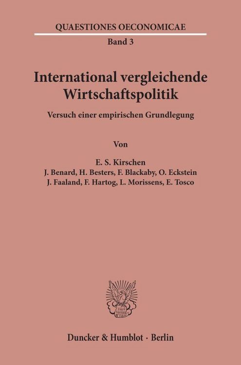 Produktbild: International vergleichende Wirtschaftspolitik.