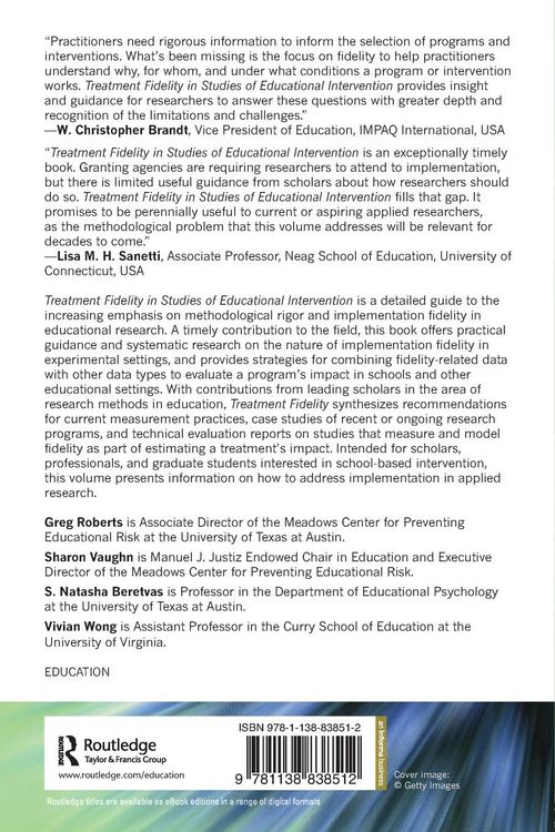 Produktbild: Treatment Fidelity in Studies of Educational Intervention
