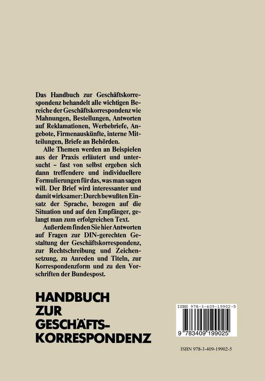 Produktbild: Handbuch zur Gesch&auml;ftskorrespondenz