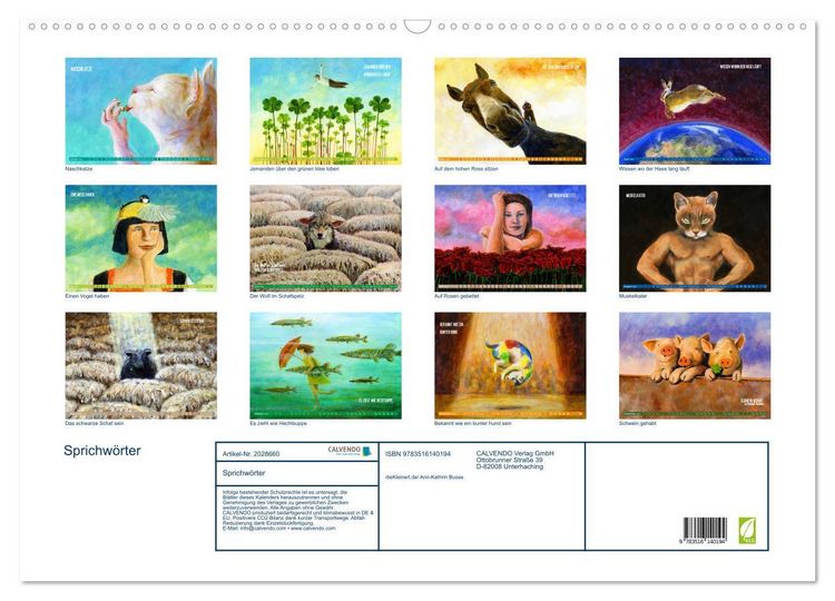 Produktbild: Sprichw&ouml;rter (Wandkalender 2026 DIN A2 quer), CALVENDO Monatskalender