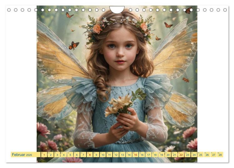 Produktbild: Feenfl&uuml;gel und L&auml;cheln KI - Die zauberhafte Welt der Feenkinder (Wandkalender 2026 DIN A4 quer), CALVENDO Monatskalender
