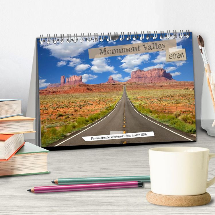 Produktbild: Monument Valley - Faszinierende Westernkulisse in den USA (Tischkalender 2026 DIN A5 quer), CALVENDO Monatskalender