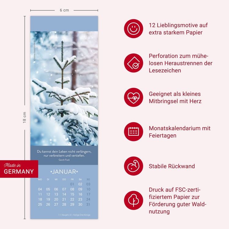 Produktbild: Gute Gedanken Lesezeichen & Kalender 2027