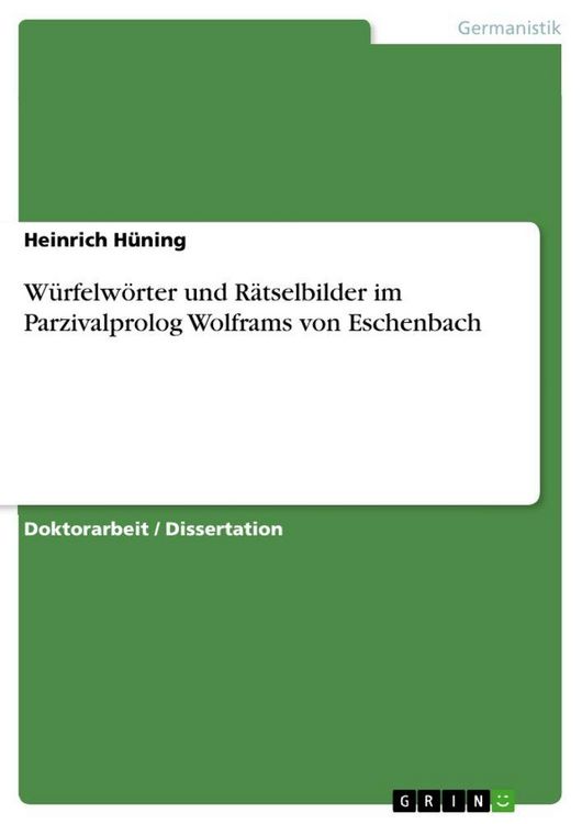 Produktbild: W&uuml;rfelw&ouml;rter und R&auml;tselbilder im Parzivalprolog Wolframs von Eschenbach