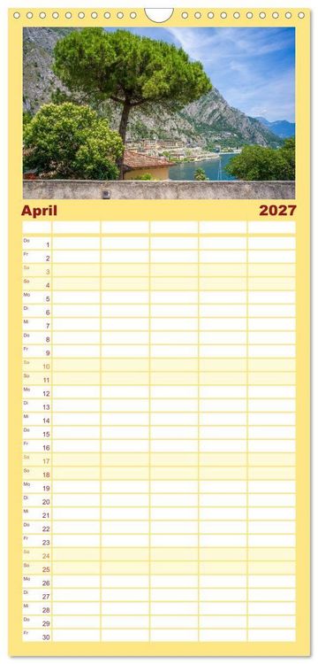 Produktbild: Familienplaner 2027 - Limone sul Garda - Traumhaftes St&auml;dtchen am Gardasee mit 5 Spalten (Wandkalender, 21 x 45 cm) CALVENDO