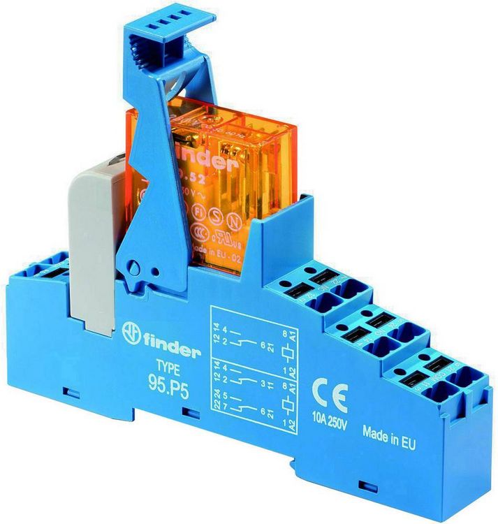 Produktbild: Finder 48.P5.8.230.0060 Relaisbaustein Nennspannung: 230 V/AC Schaltstrom (max.): 8 A 2 Wechsler 1 St.