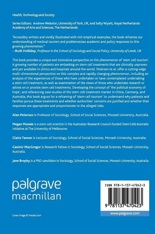 Produktbild: Stem Cell Tourism and the Political Economy of Hope