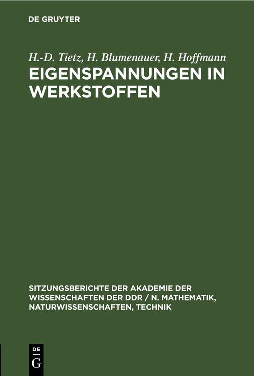 Produktbild: Eigenspannungen in Werkstoffen