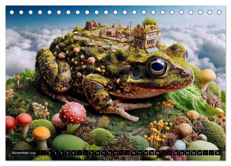 Produktbild: Toadtopia. Fantastische Kr&ouml;tenwelten (Tischkalender 2026 DIN A5 quer), CALVENDO Monatskalender