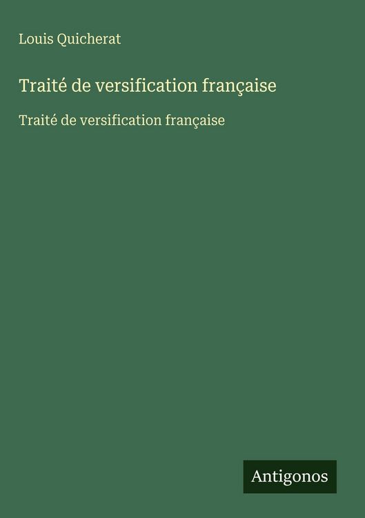 Produktbild: Trait&eacute; de versification fran&ccedil;aise