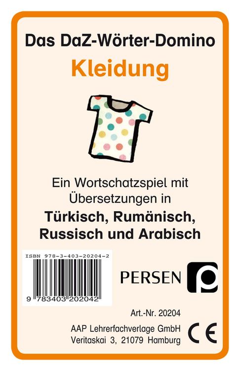 Produktbild: Das DaZ-W&ouml;rter-Domino: Kleidung
