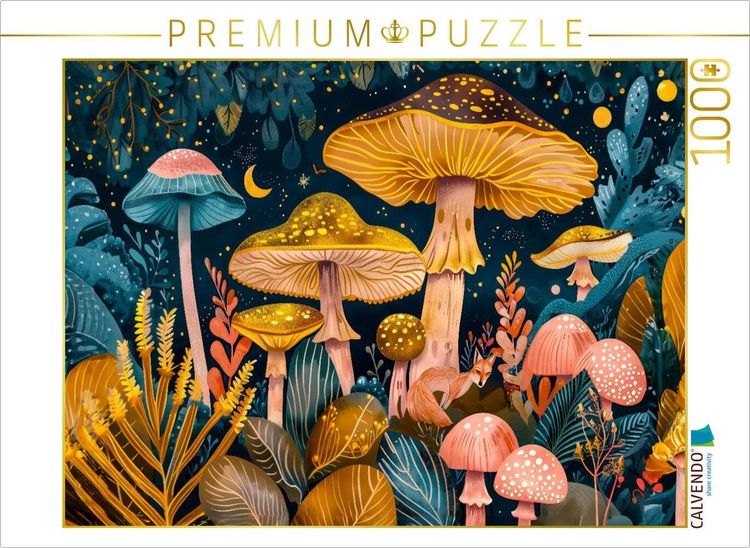 Produktbild: CALVENDO Puzzle Pastel Pilzzauber und kleiner Fuchs | 1000 Teile Lege-Gr&ouml;&szlig;e 64x48cm Foto-Puzzle f&uuml;r gl&uuml;ckliche Stunden