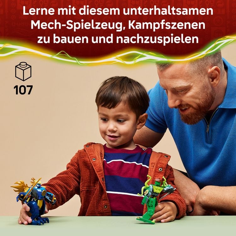 Produktbild: LEGO NINJAGO 71853 Duell mit Jays Drachen-Mech, Spielzeug ab 4 Jahren