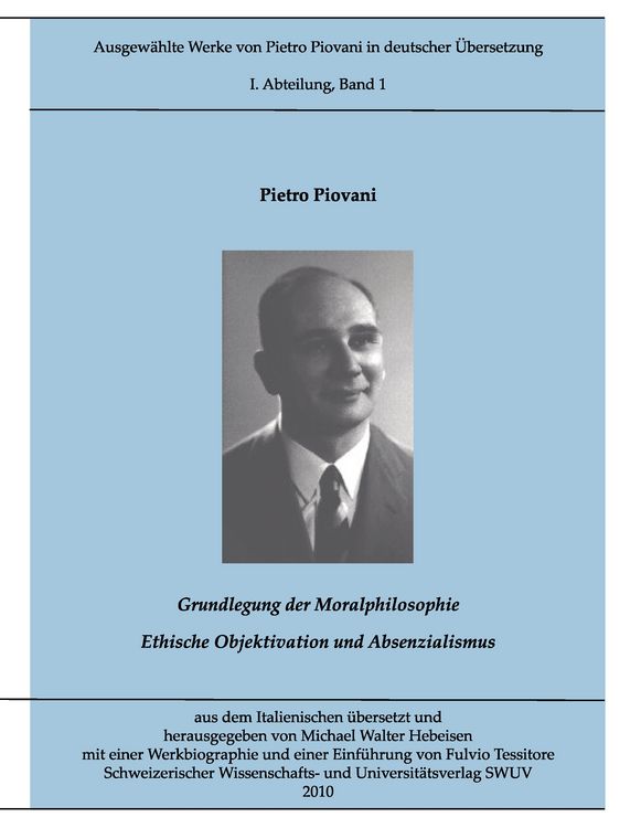 Produktbild: Ausgew&auml;hlte Werke von Pietro Piovani in deutscher &Uuml;bersetzung