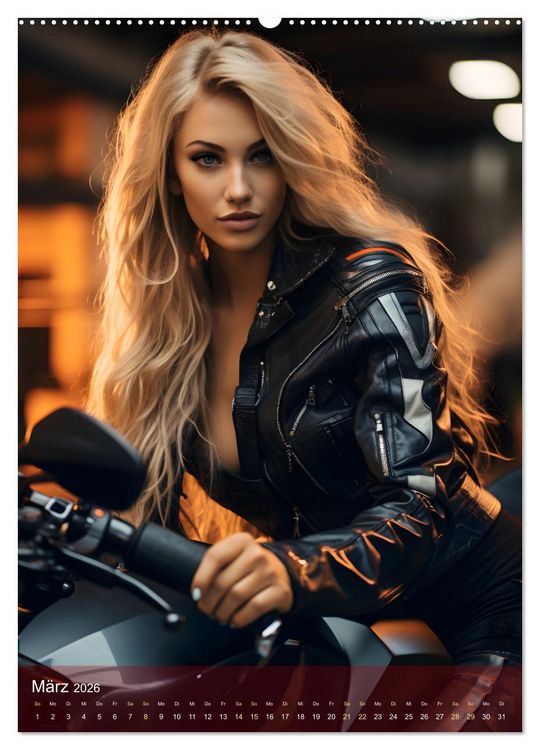 Produktbild: Bikes and Girls: Sexy M&auml;dels auf hei&szlig;en Mottorr&auml;dern (Wandkalender 2026 DIN A2 hoch), CALVENDO Monatskalender