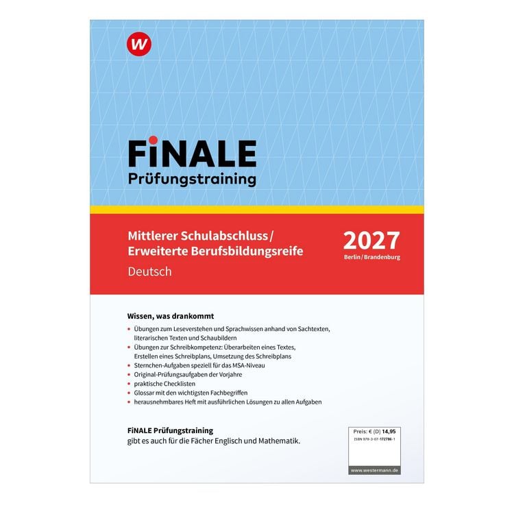 Produktbild: FiNALE - Pr&uuml;fungstraining Mittlerer Schulabschluss, Fachoberschulreife, Erweiterte Berufsbildungsreife Berlin und Brandenburg