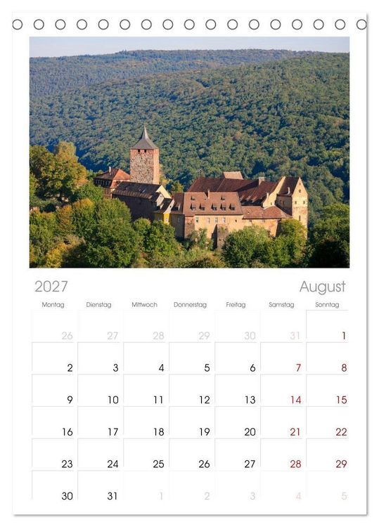 Produktbild: Tischplaner 2027 - Burgen in Deutschland (A5 Tischkalender zum Aufstellen) CALVENDO