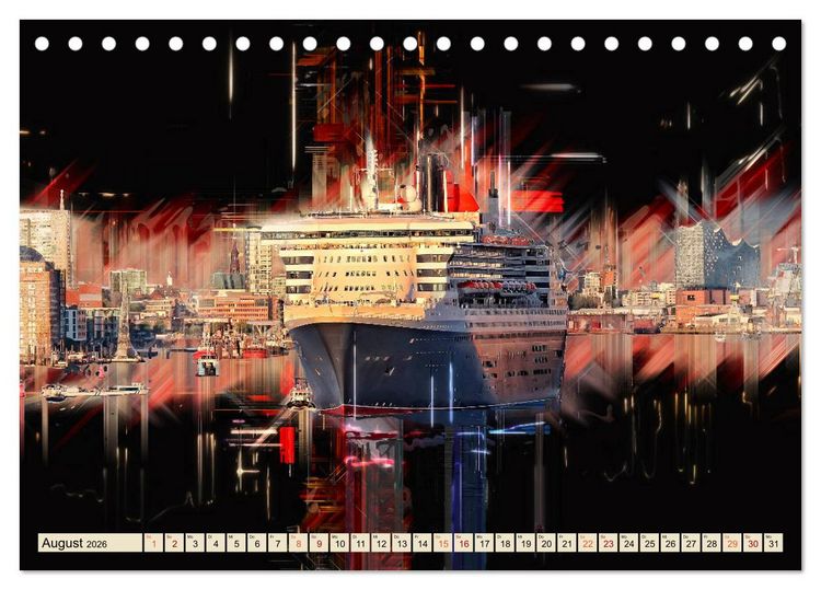Produktbild: Hamburg abstrakt (Tischkalender 2026 DIN A5 quer), CALVENDO Monatskalender