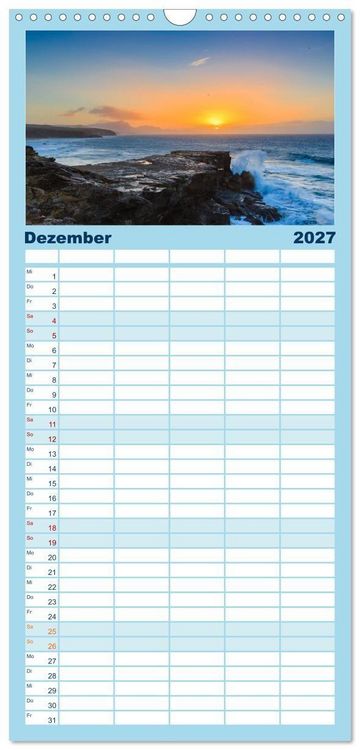 Produktbild: Familienplaner 2027 - Fuerteventura mit 5 Spalten (Wandkalender, 21 x 45 cm) CALVENDO