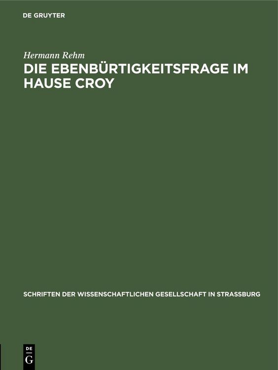 Produktbild: Die Ebenb&uuml;rtigkeitsfrage im Hause Croy