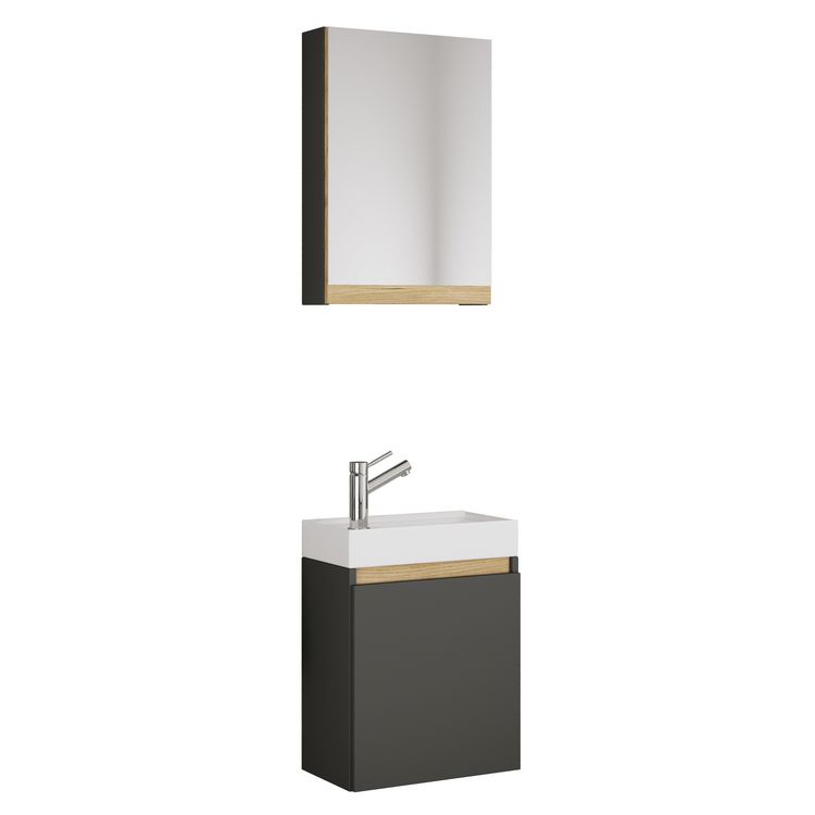 Produktbild: 3 tlg. H&auml;ngeschrank G&auml;ste-WC Waschbecken Softclose Cosila